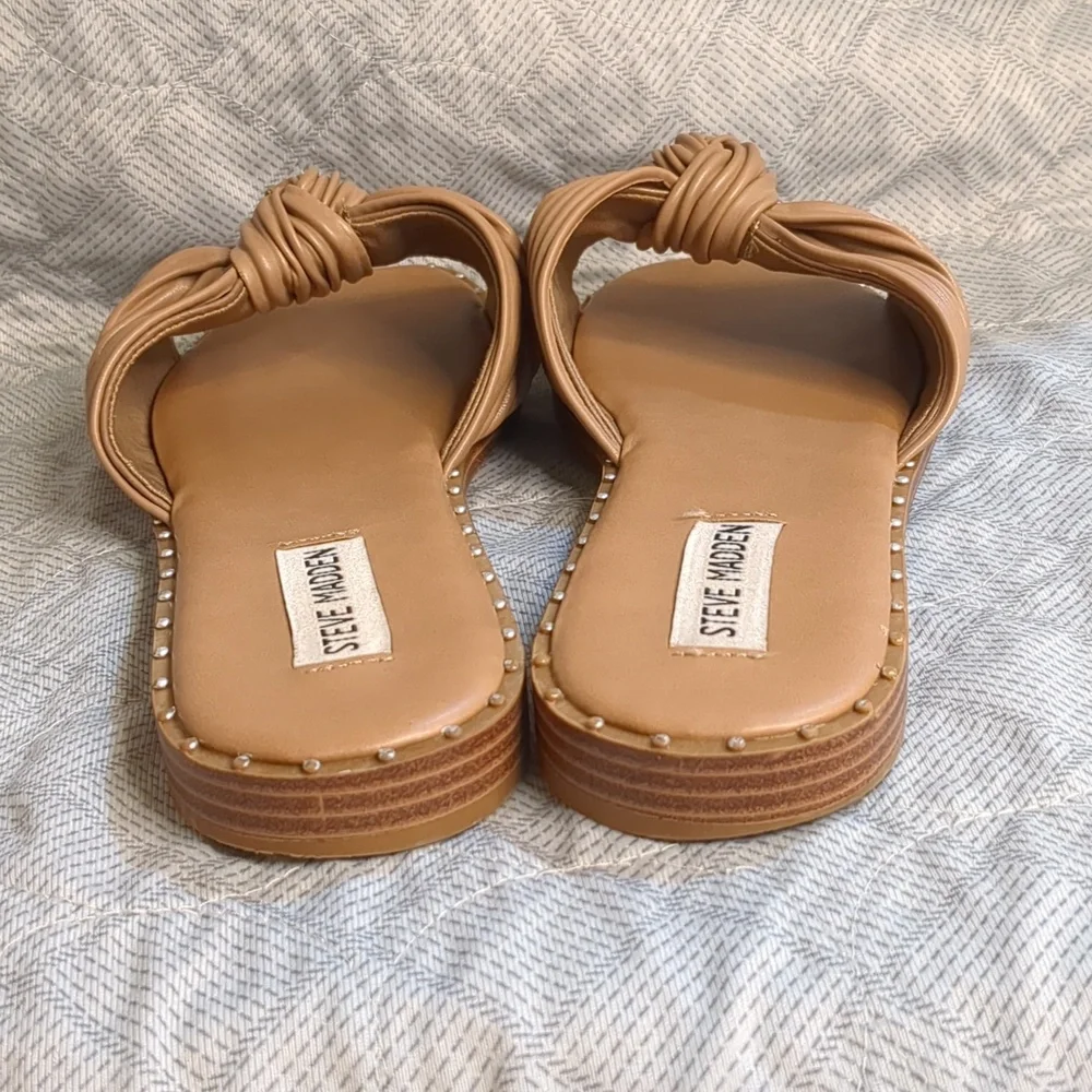 Steve Madden Willow Knot Slide Sandals In Nude - Picture 4 of 16